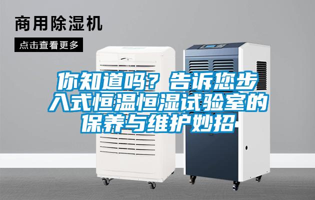 你知道嗎？告訴您步入式恒溫恒濕試驗室的保養與維護妙招