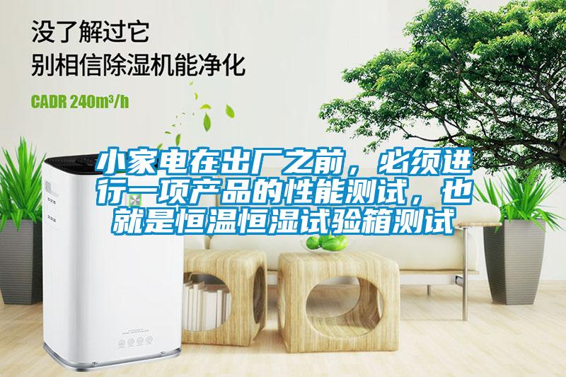 小家電在出廠之前，必須進行一項產品的性能測試，也就是恒溫恒濕試驗箱測試